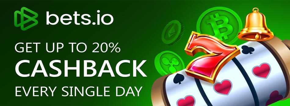Get Up to 20% Cashback at Bets.io Crypto Casino