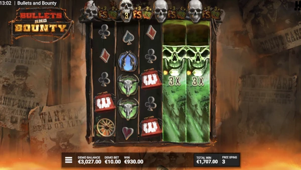 Bullets and Bounty free spins