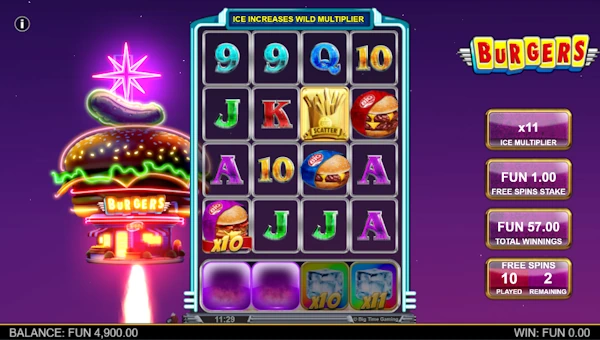 Burgers free spins