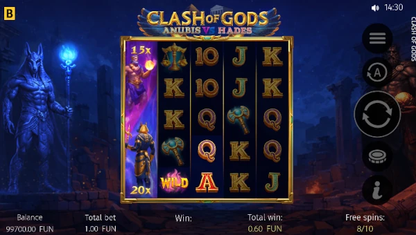 Clash of Gods Anubis vs Hades free spins
