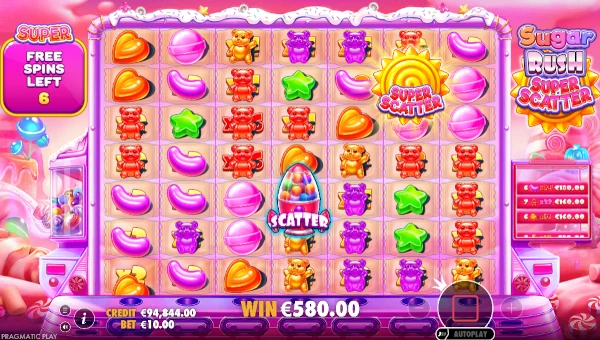 Sugar Rush Super Scatter free spins